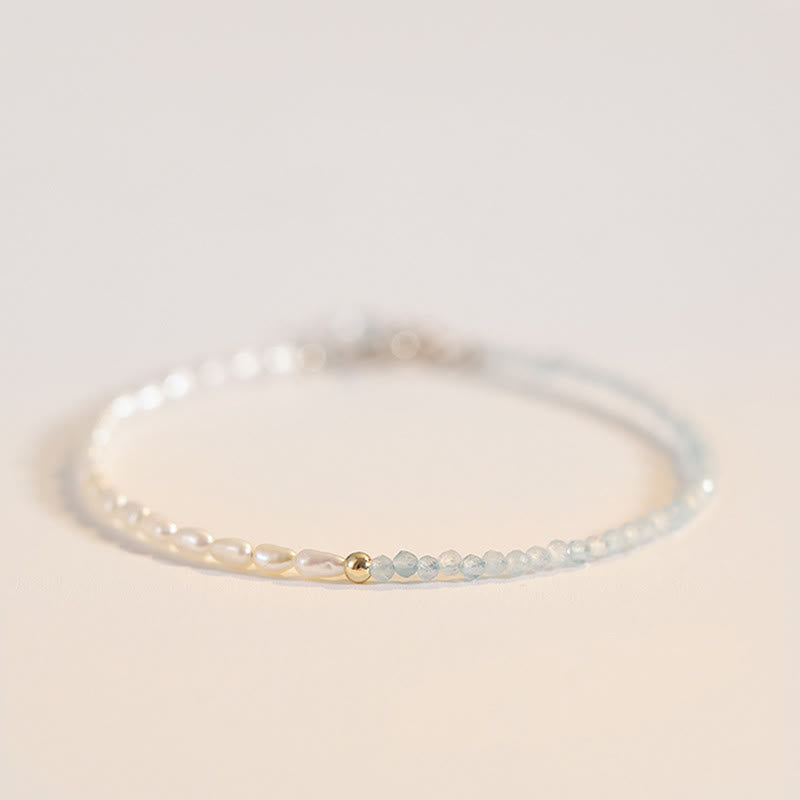 Bracelet Sagesse en Perles Turquoises de 2 mm