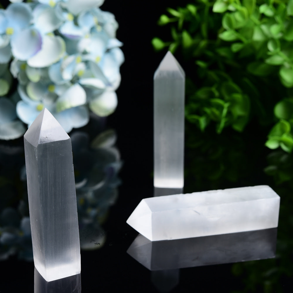 3.0-3.3 inch Selenite Crystal Tower for Healing Energy