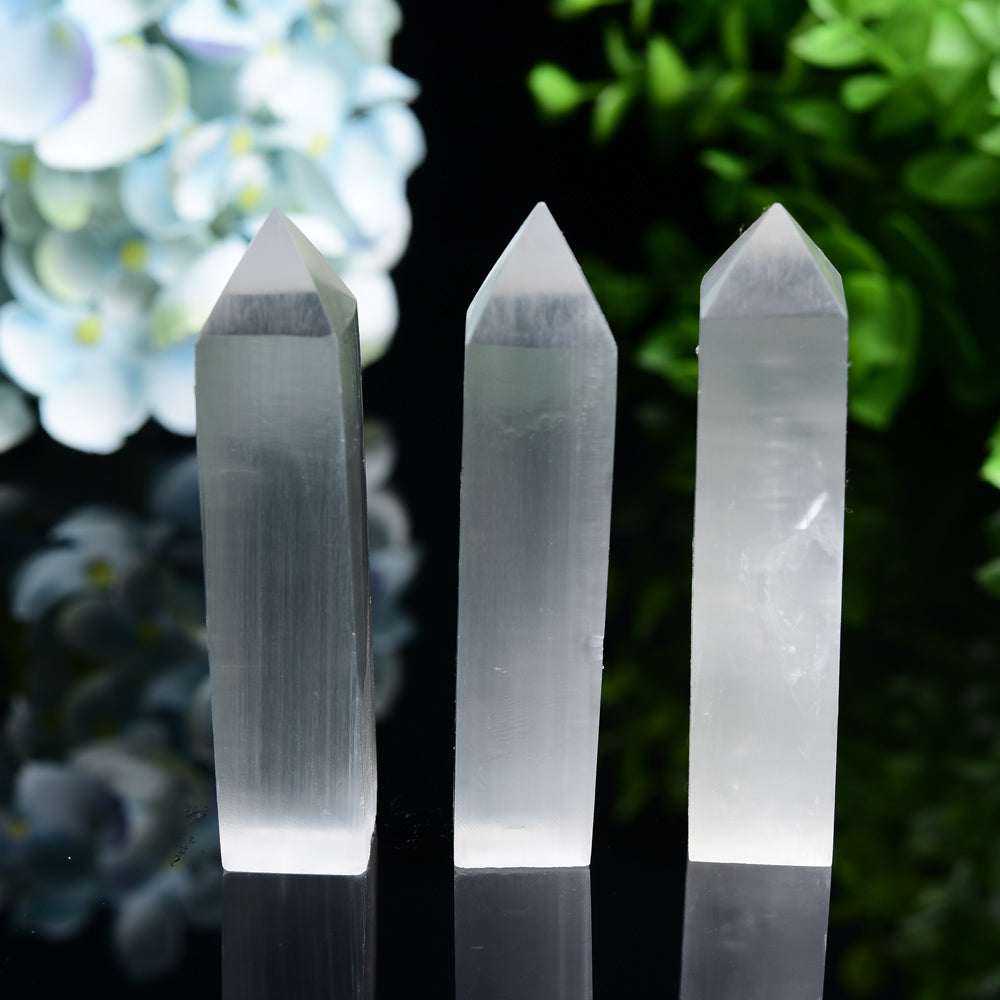3.0-3.3 inch Selenite Crystal Tower for Healing Energy