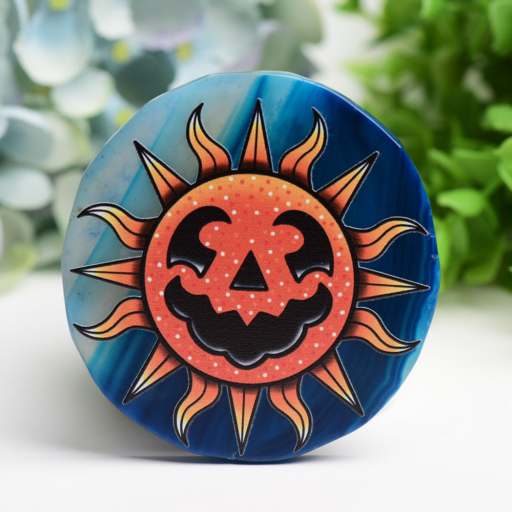 Dalle de cristal d'agate de 3,0 à 3,5 pouces pour exposition de guérison