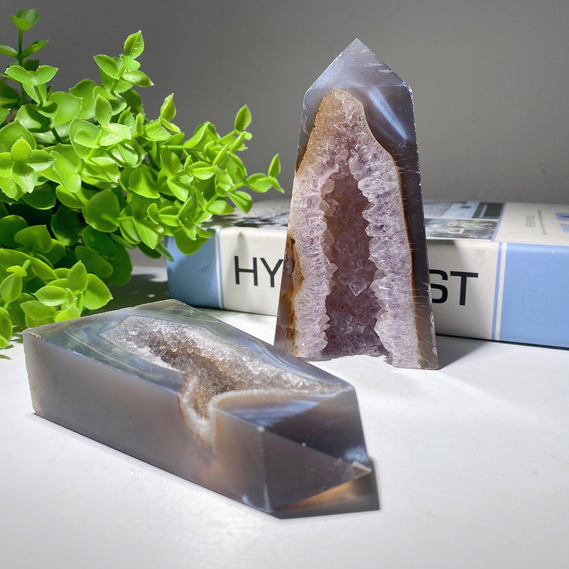3.0-8.0" Druzy Agate Amethyst Healing Crystal Tower