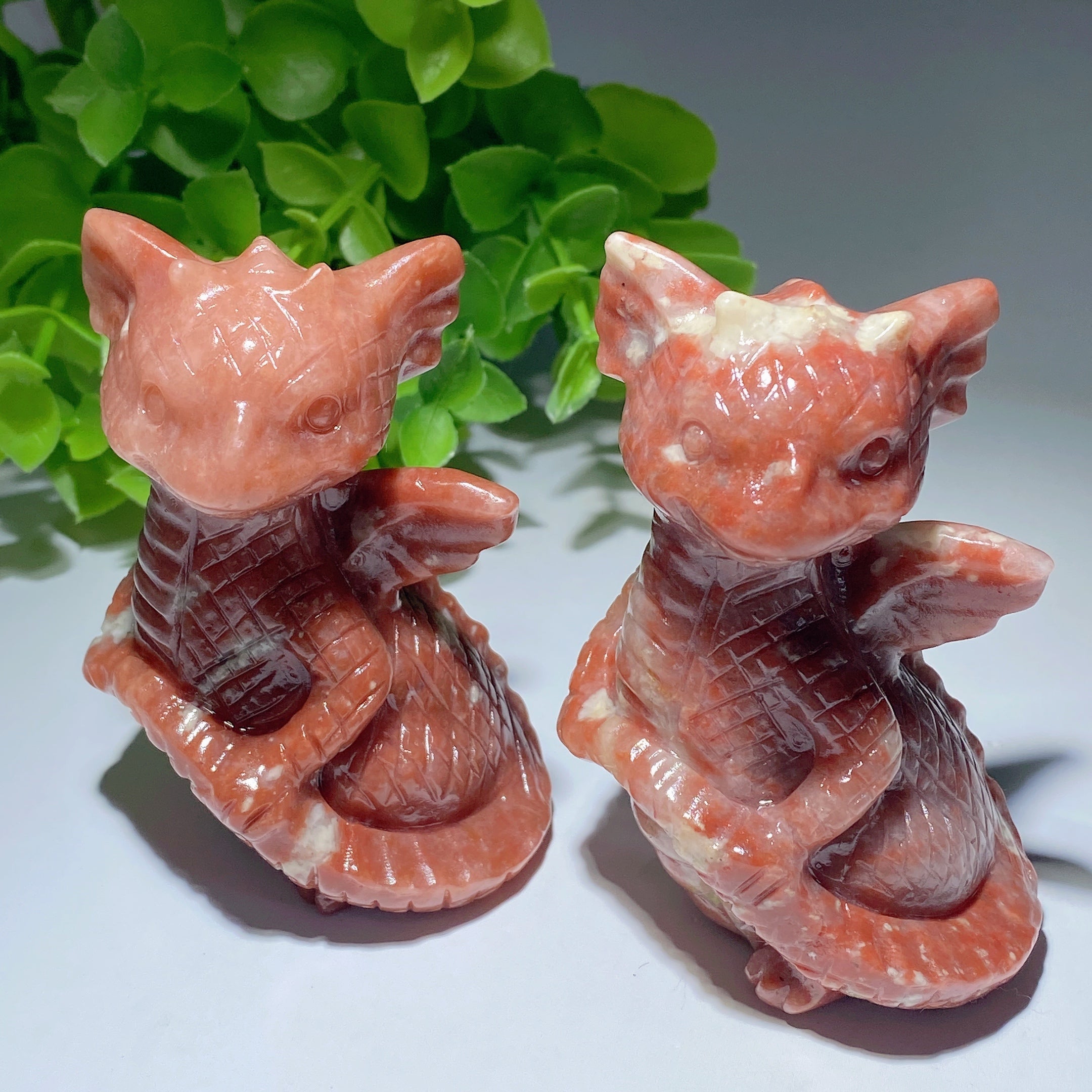 Sculpture de dragon en jade de 3,0 pouces pour le Feng Shui