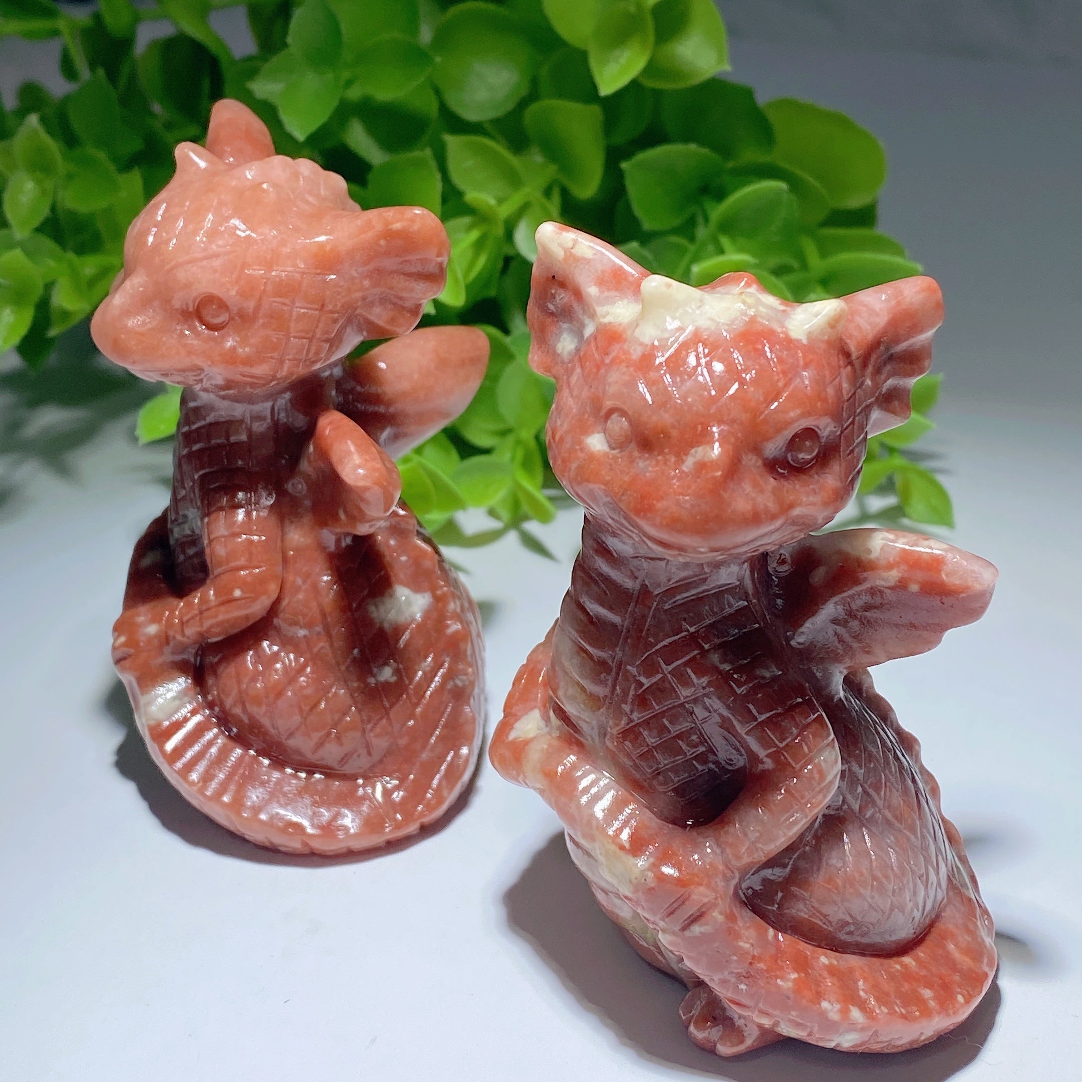 Sculpture de dragon en jade de 3,0 pouces pour le Feng Shui
