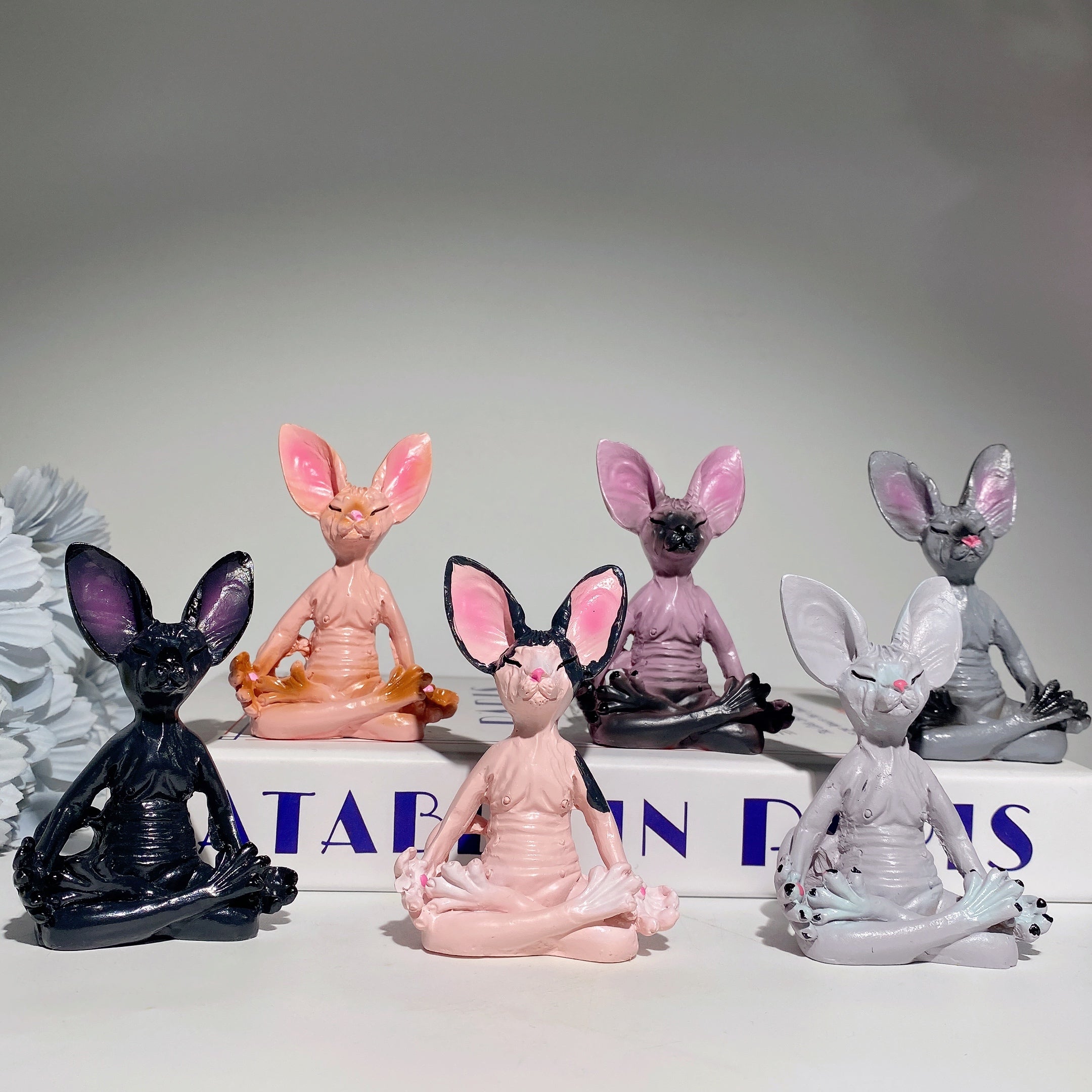 Statue de chat Sphynx en cristal de 3,1 pouces pour la méditation