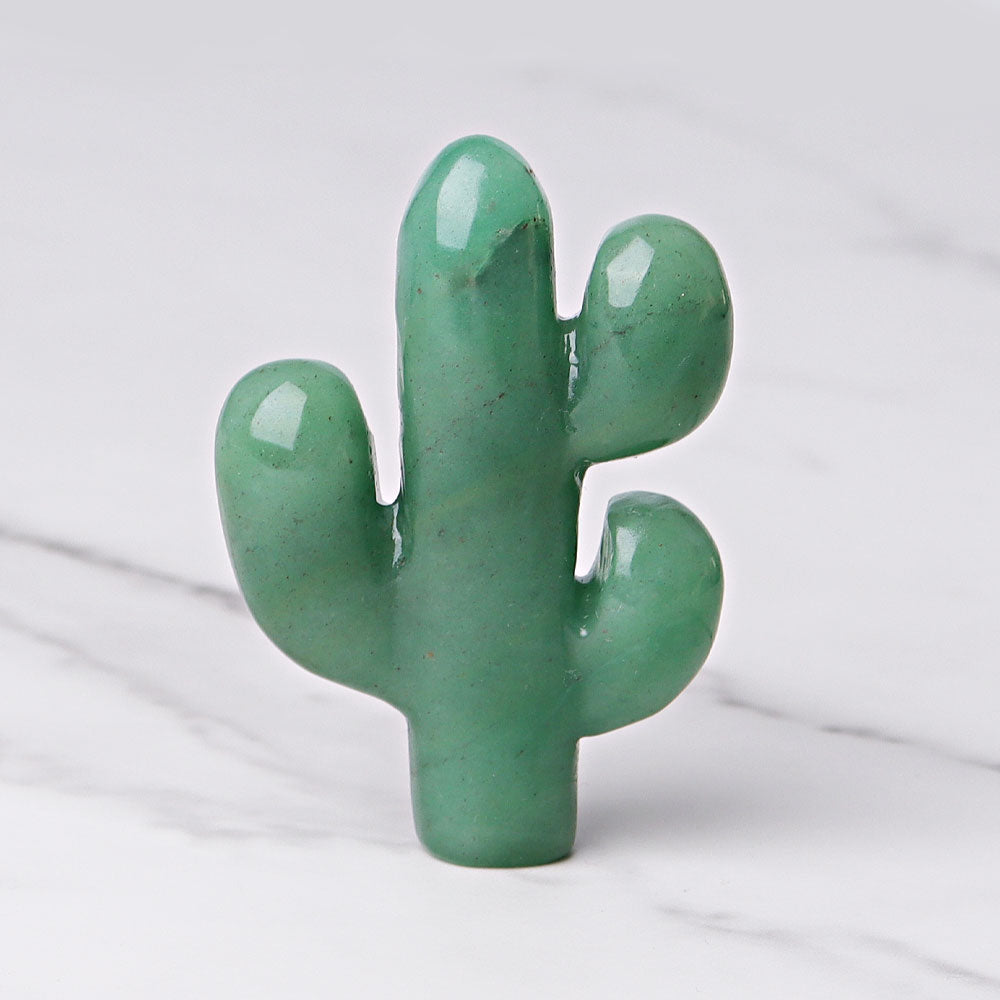 Figurine de cactus en cristal d'aventurine verte de 3,1 pouces
