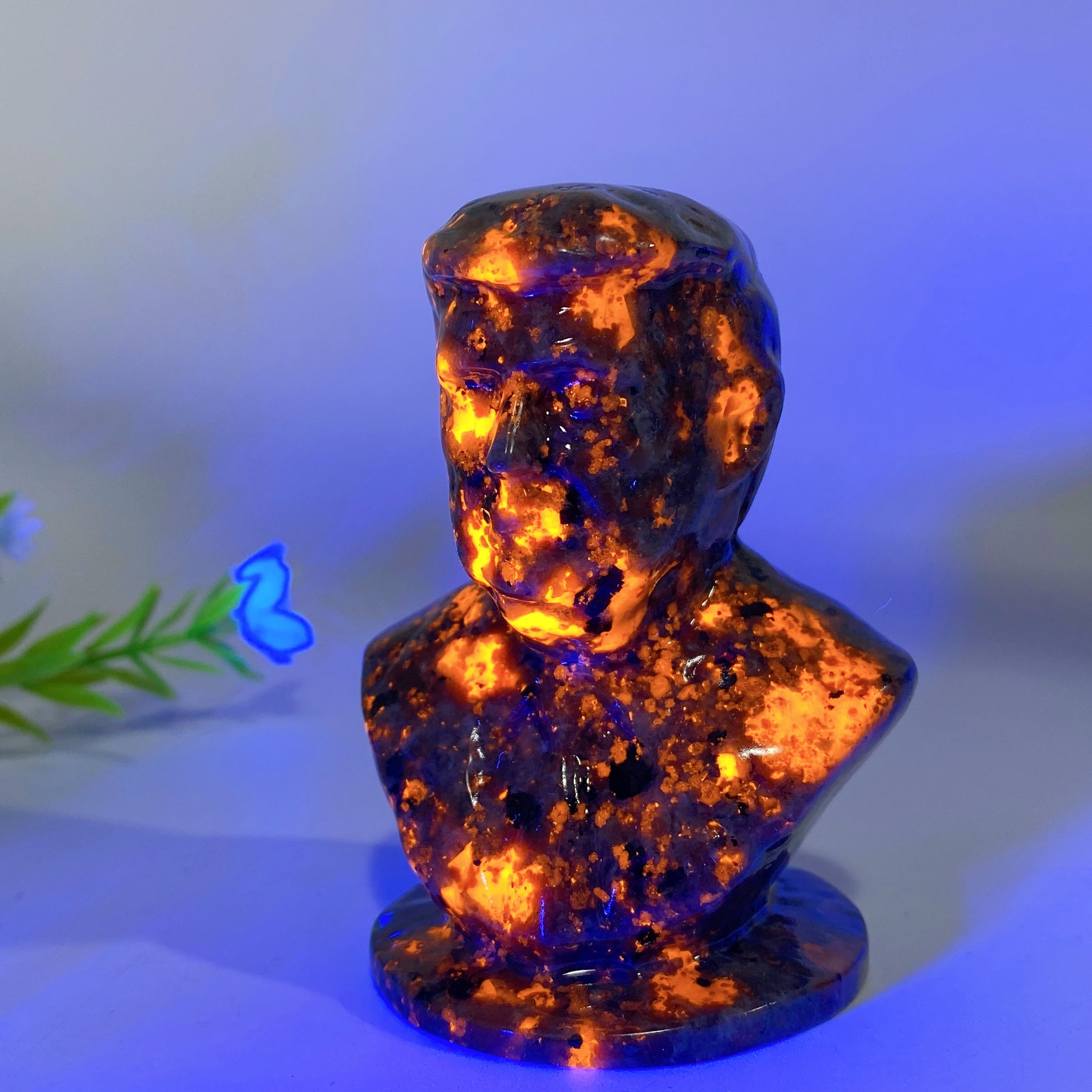 3.1 inch Yooperlite & Black Obsidian Crystal Figurines for Healing