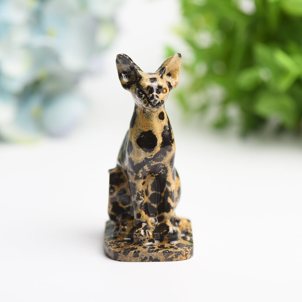 Figurine de chat en cristal sculpté de 8 cm pour l'énergie de guérison