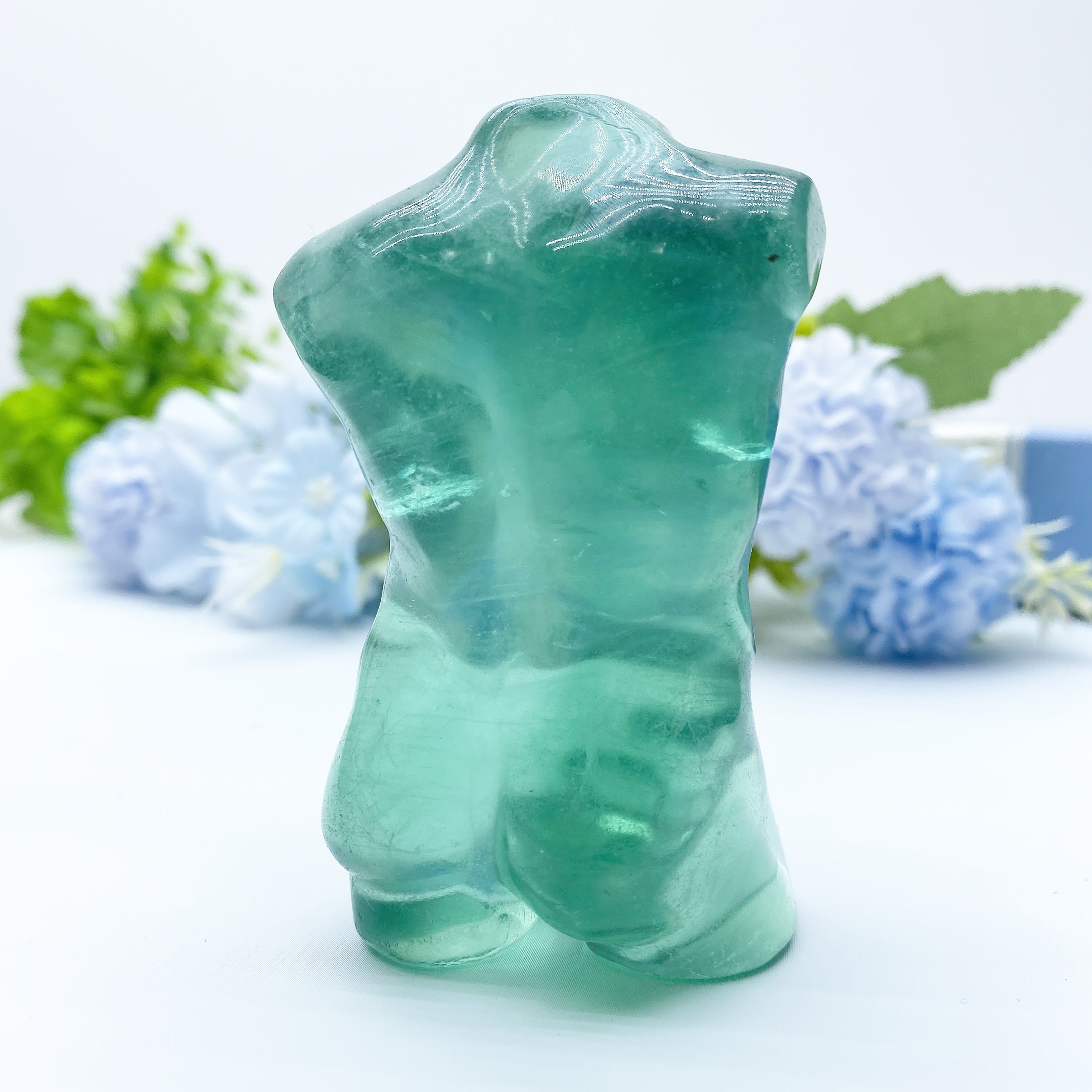 3.2 Inch Green Fluorite Healing Crystal Figurine Carving
