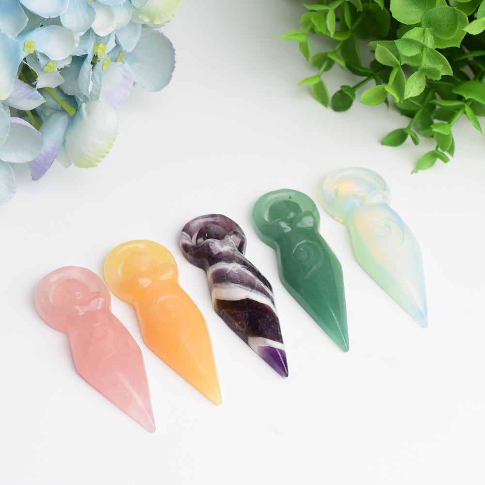Figurines de déesse en cristal mixte de 3,2 pouces sculptées pour la guérison