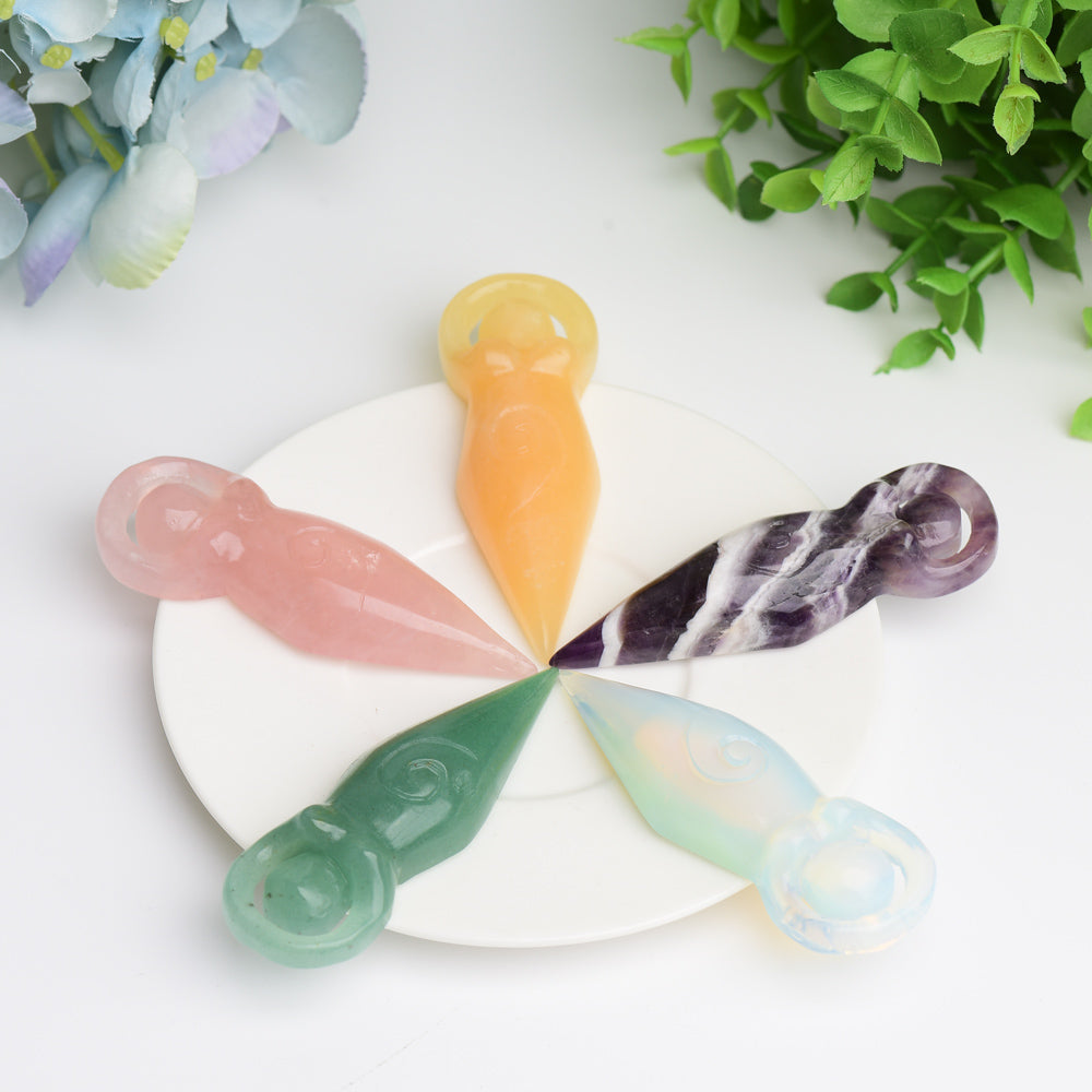 Figurines de déesse en cristal mixte de 3,2 pouces sculptées pour la guérison