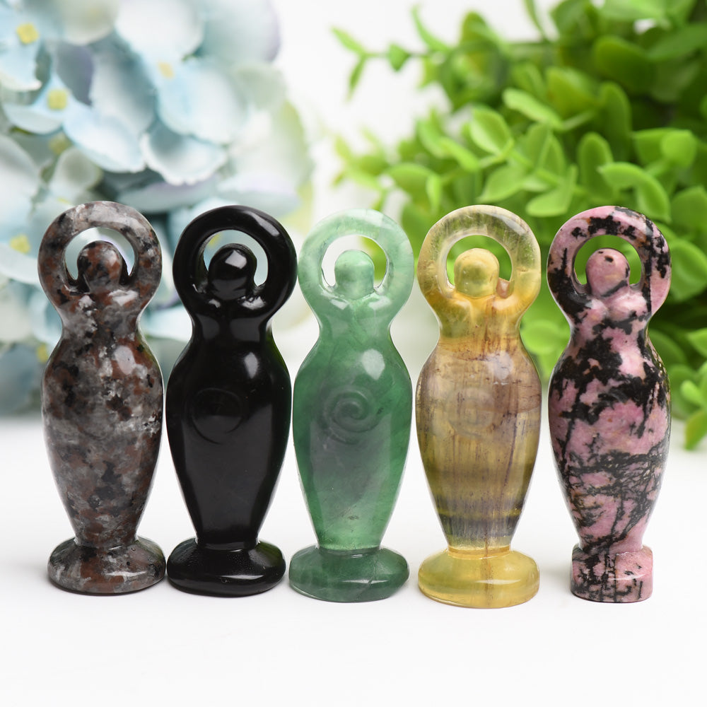 3.2in Mixed Crystal Goddess Figurine for Healing & Decor