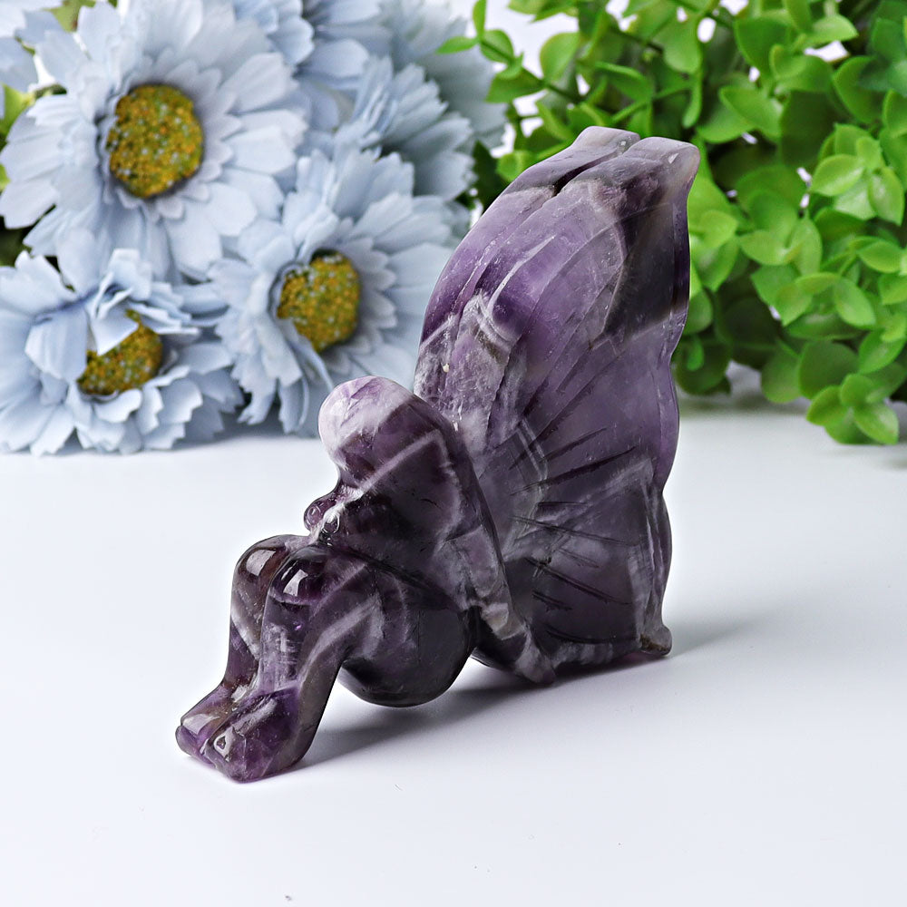 Figurine en cristal de fée de rêve améthyste de 3,5 pouces