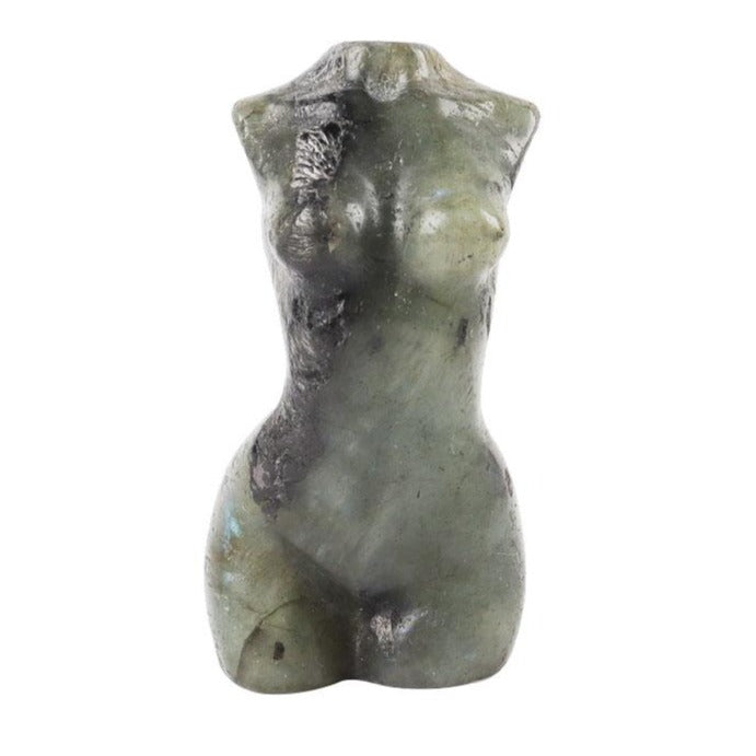 Figurine sculptée en cristal de guérison labradorite de 3,5 pouces