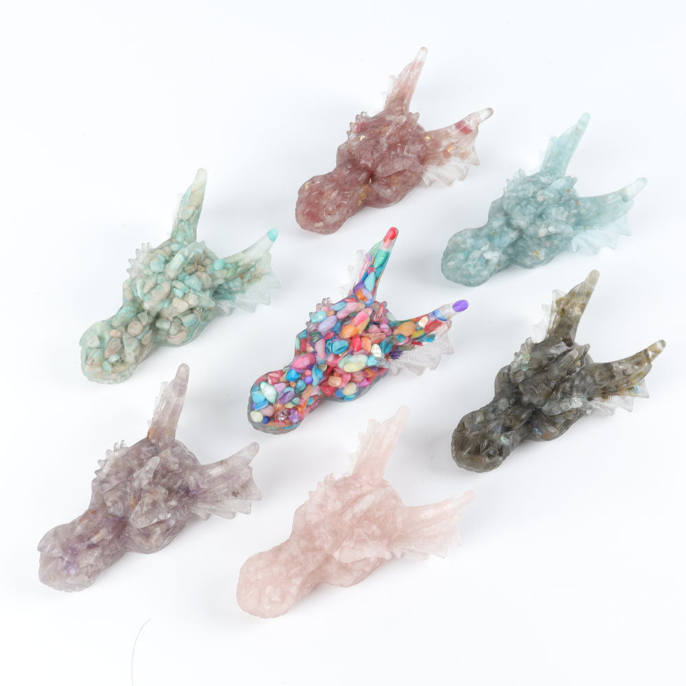 3.5in Resin Chinese Dragon Head Figurine for Prosperity