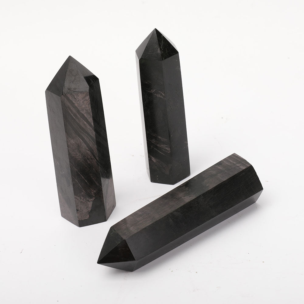 Pointe de cristal d'hypersthène de 9,4 à 10 cm pour la guérison énergétique