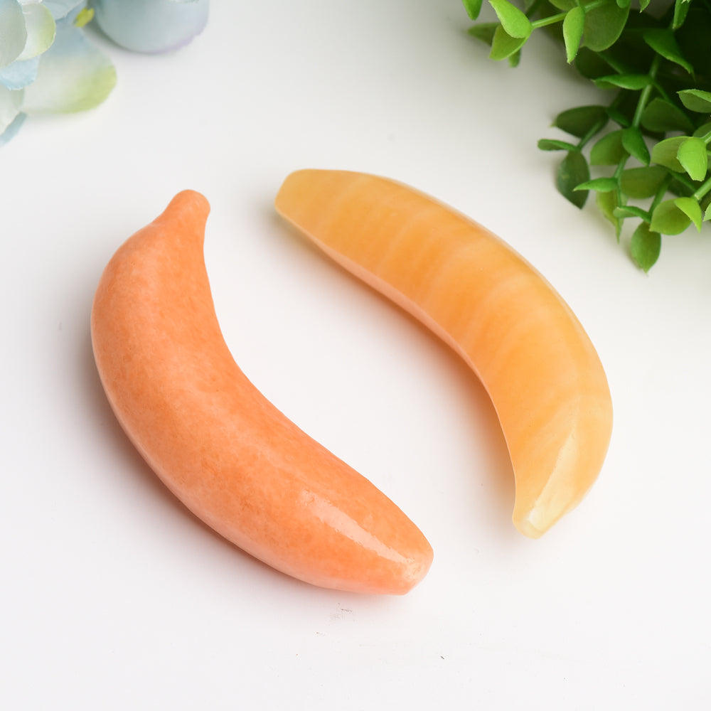 3.8-inch Orange Calcite & Sunstone Crystal Figurines for Healing