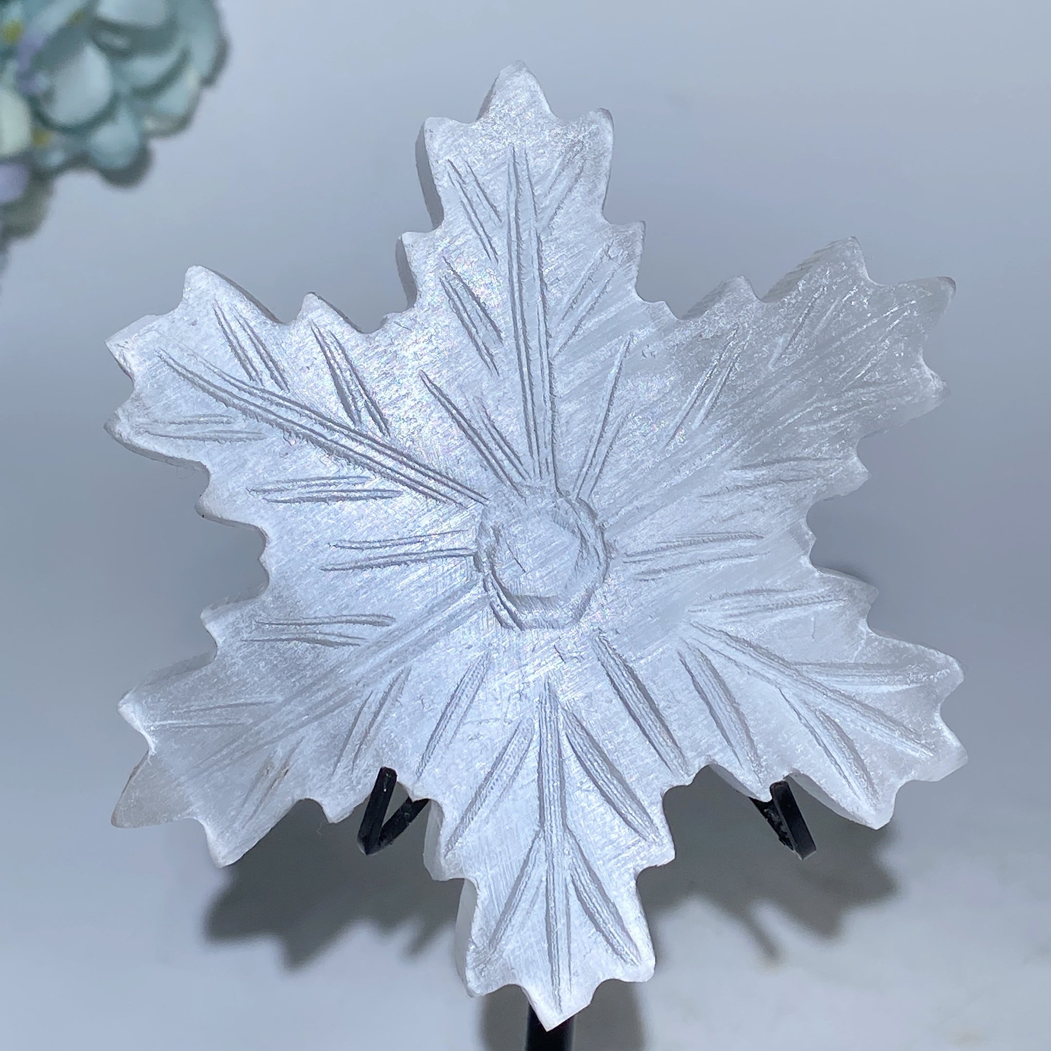Figurine en cristal de flocon de neige en sélénite de 9,7 cm pour la guérison