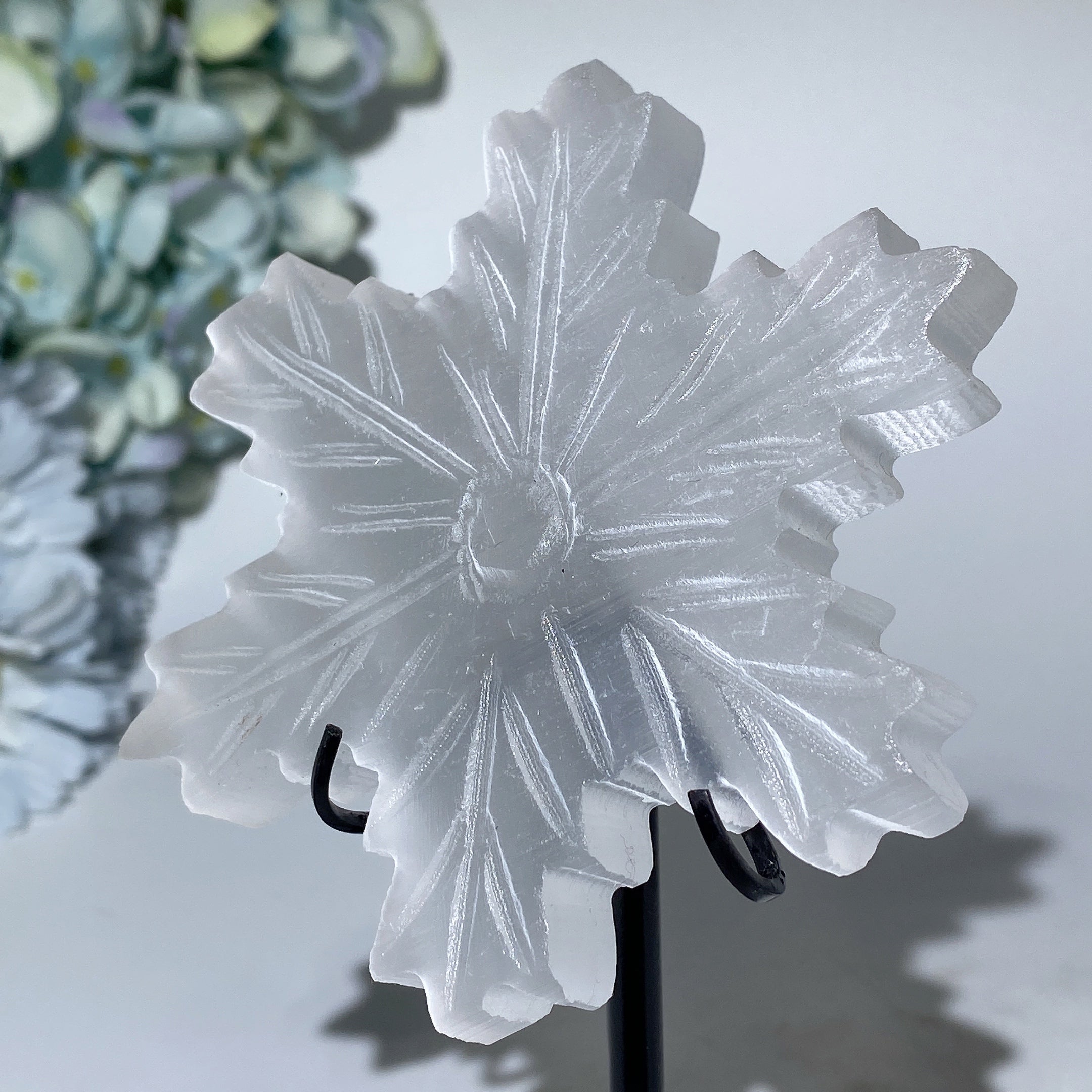 Figurine en cristal de flocon de neige en sélénite de 9,7 cm pour la guérison