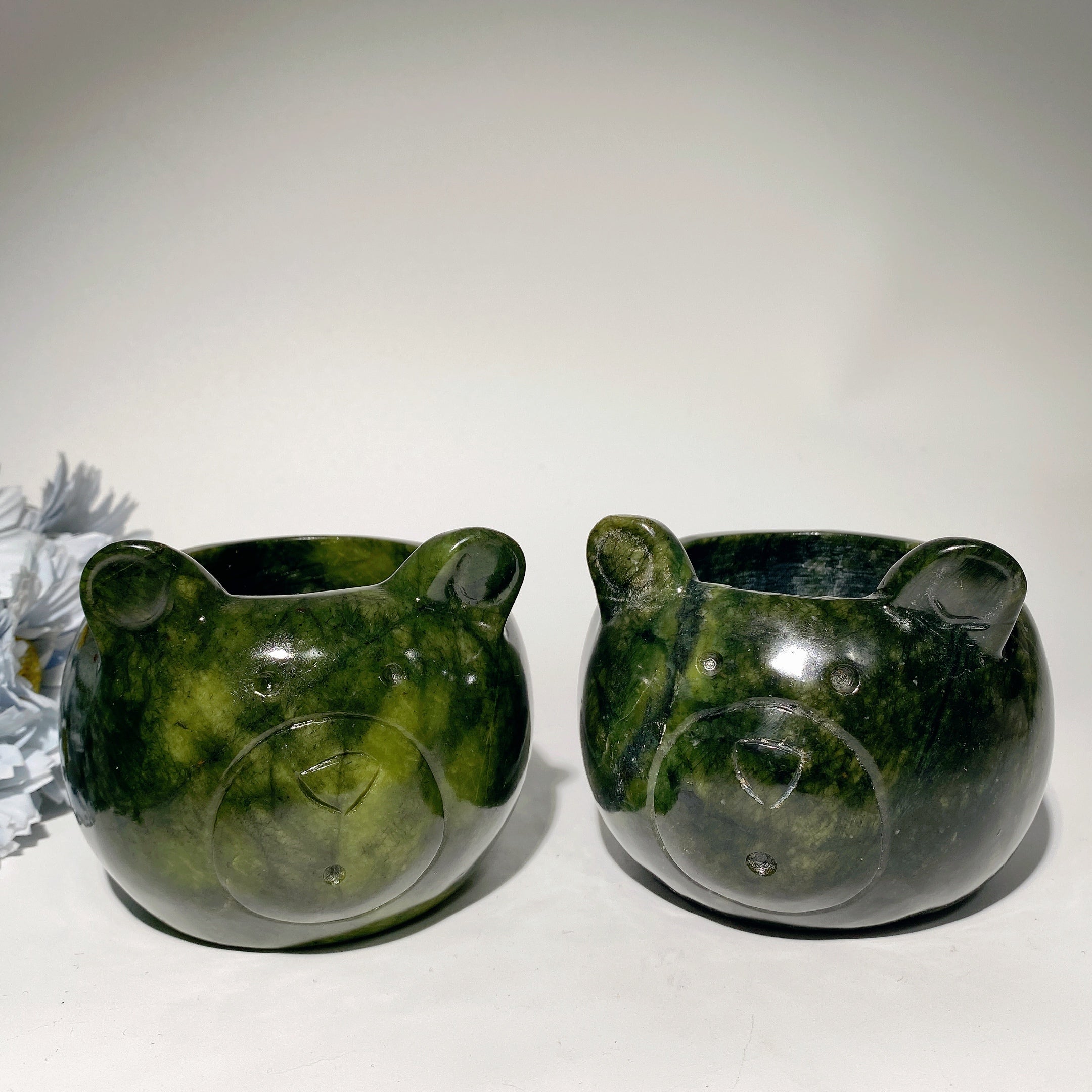 Figurine d'ours en cristal serpentin de 3,8 pouces pour la guérison