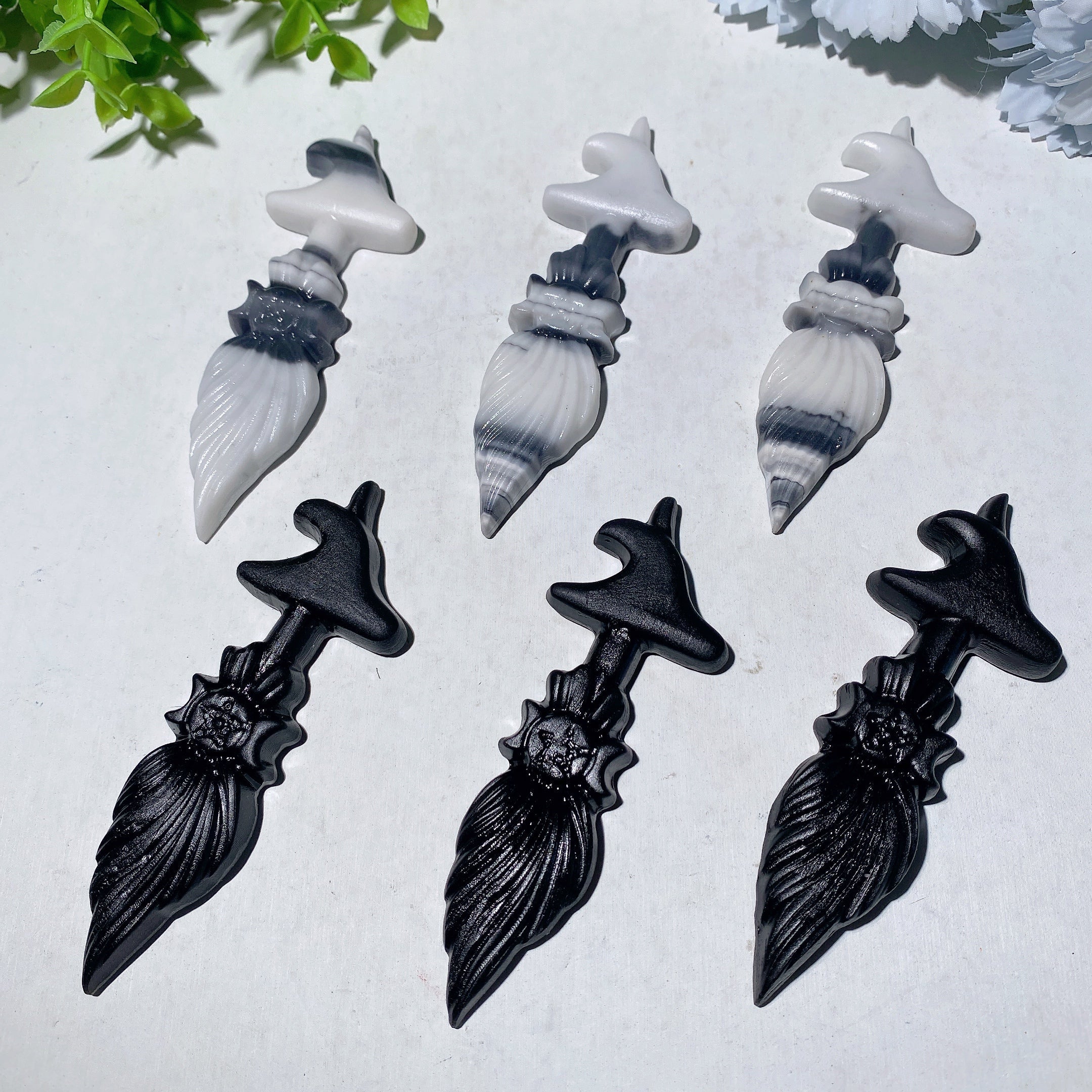 Figurine en cristal de pierre Taiji en obsidienne noire de 9,9 cm