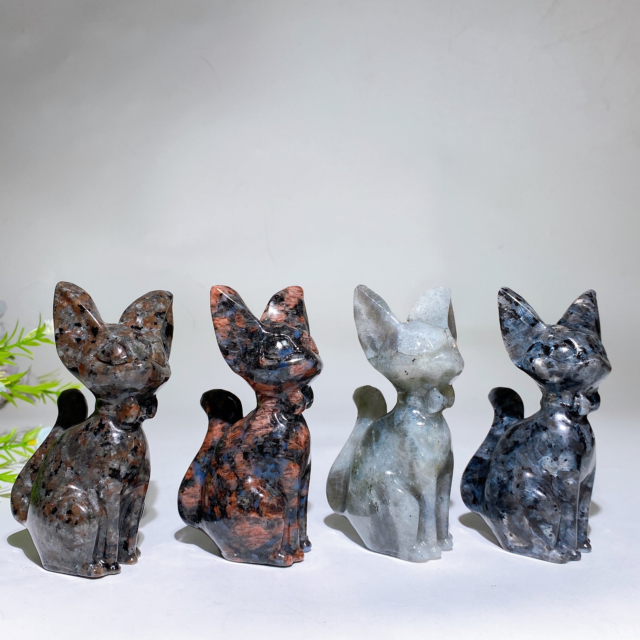 Figurine de chat en cristal sculpté de 3,9 pouces pour la guérison