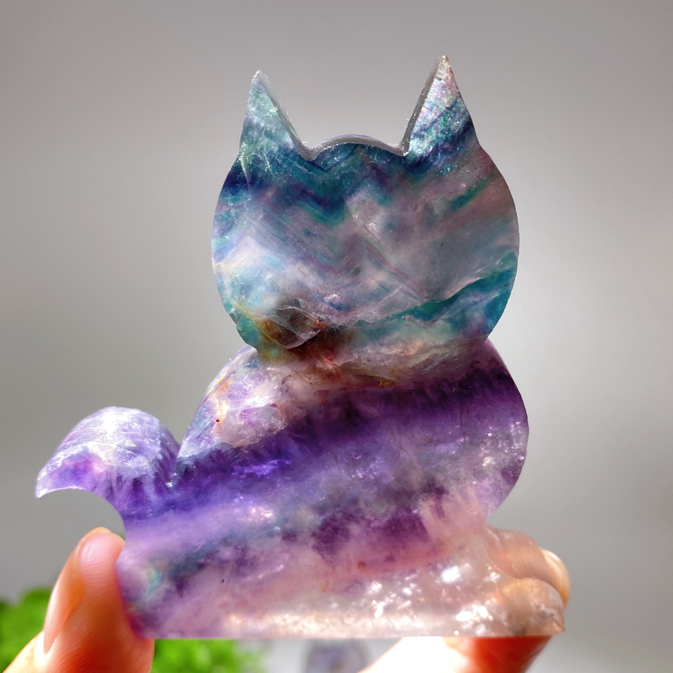 Figurine de chat en cristal de 7,6 cm pour la guérison et l'énergie