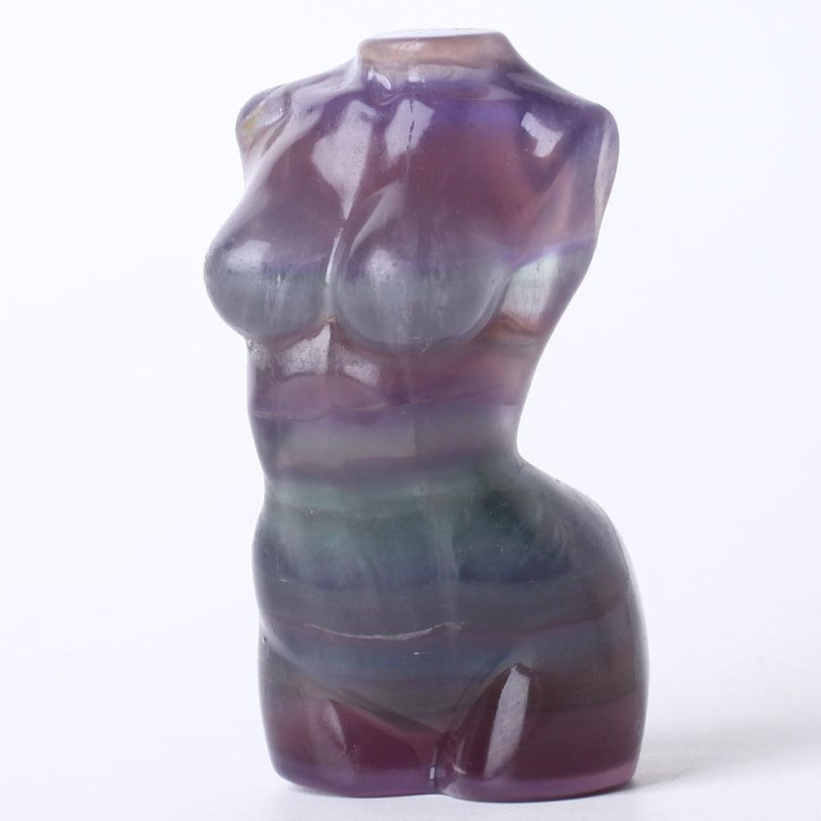 Figurine en cristal de fluorite de 7,6 cm sculptée pour la guérison