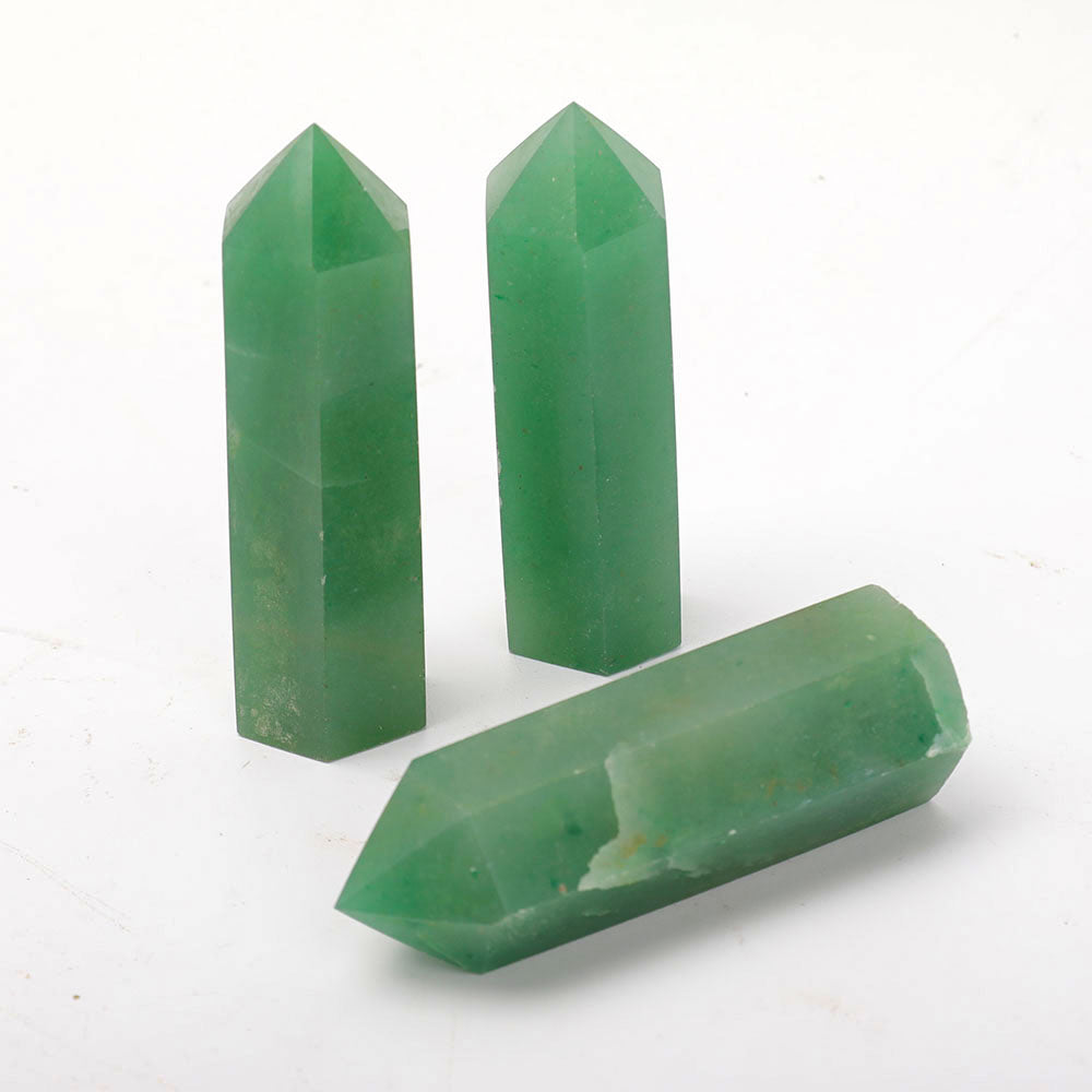 Pointes de cristal d'aventurine verte de 7,6 cm pour la guérison et l'énergie