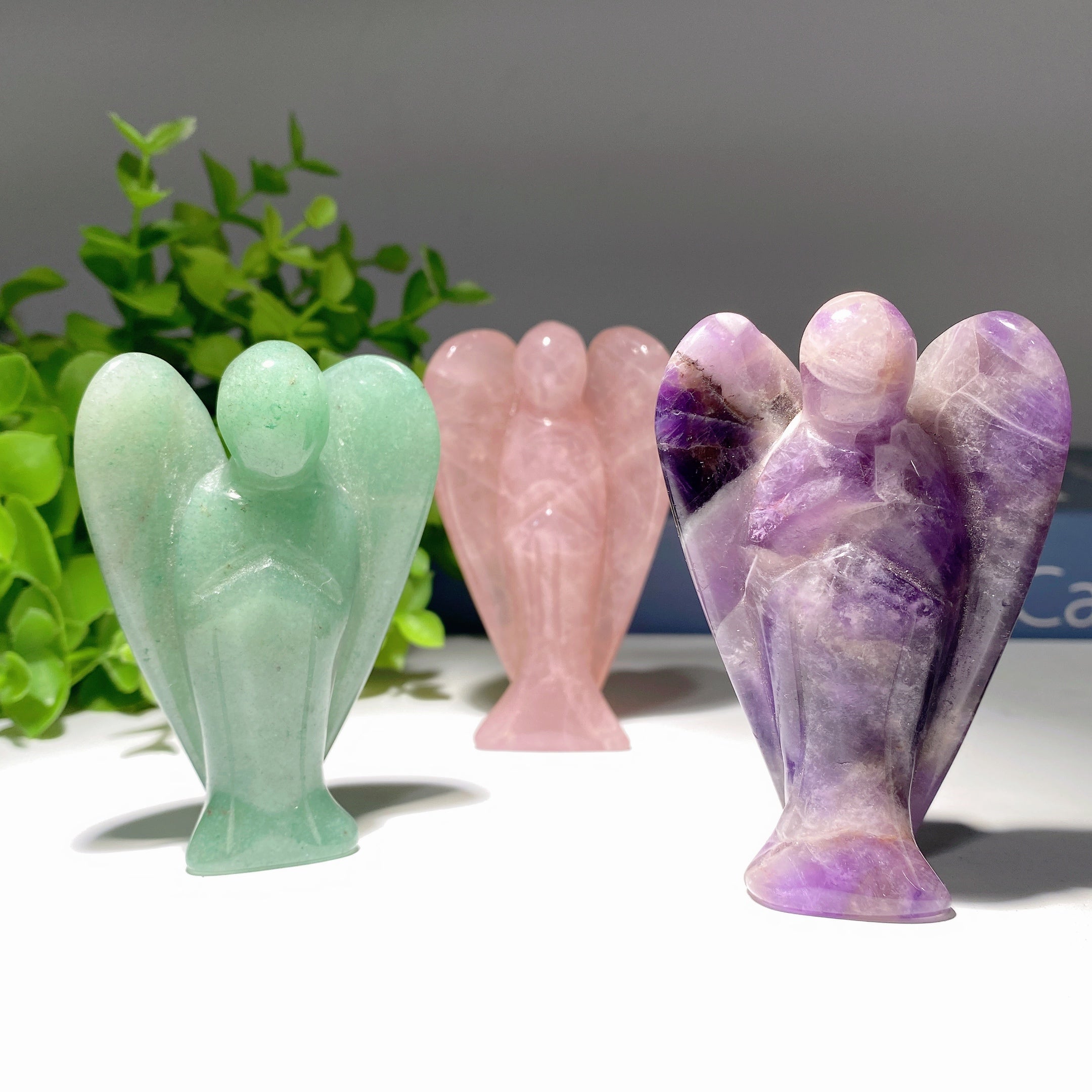 3-Inch Mixed Crystal Angel Carvings Healing Figurines