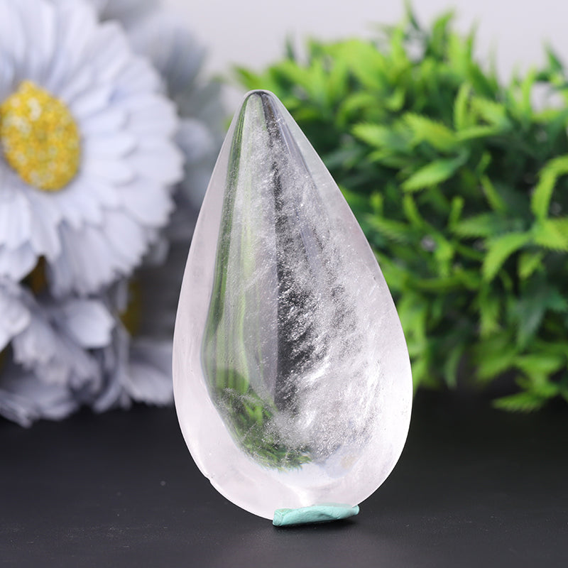 3-Inch Natural Clear Quartz Tear Drop for Energy Healing