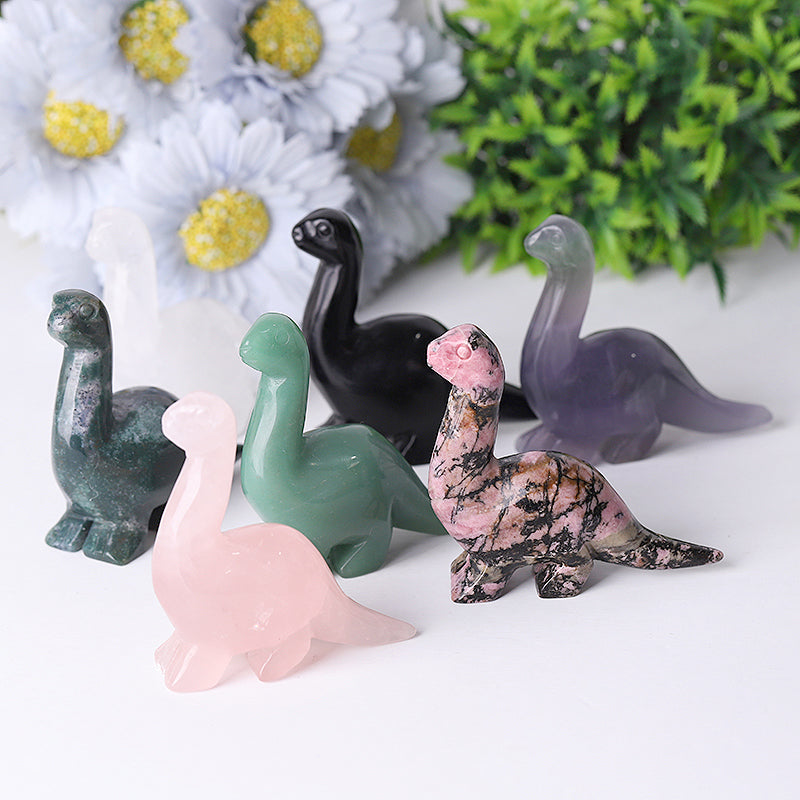 Figurines de dinosaures en cristal naturel de 7,6 cm, sculptures pour collection