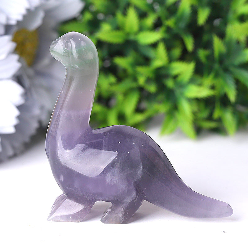 Figurines de dinosaures en cristal naturel de 7,6 cm, sculptures pour collection