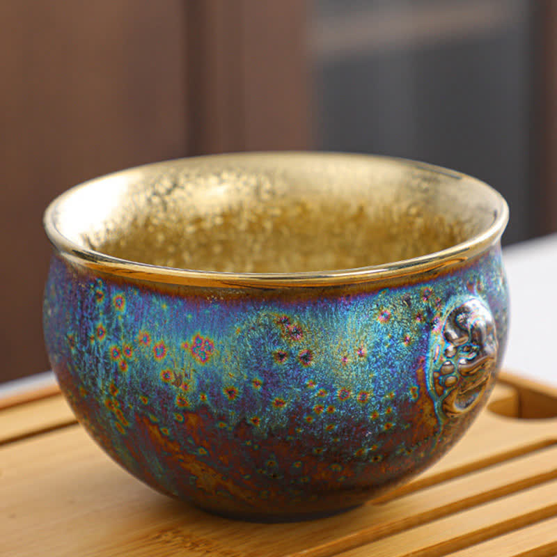 Colorful Ceramic Chinese Tea Cup 135ml Handcrafted Artistry