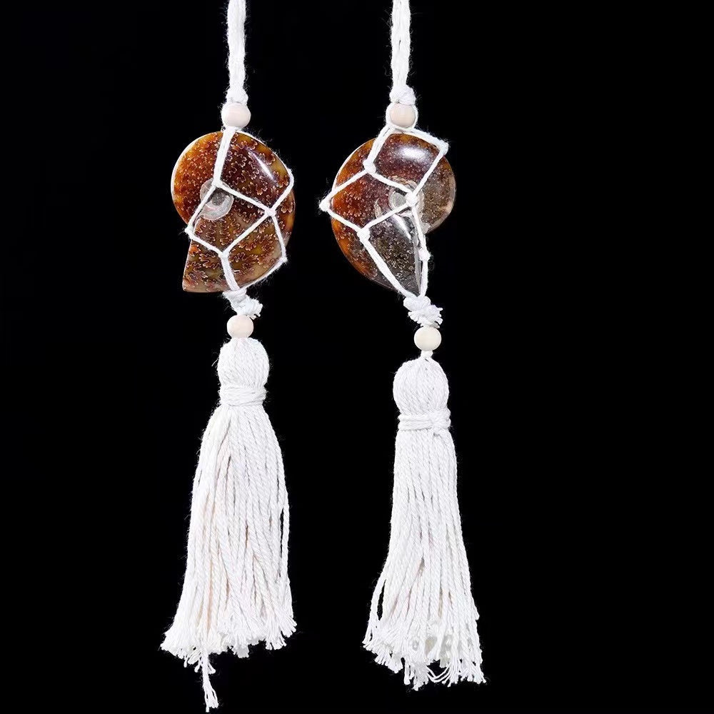 Décoration en cristal d'ammonite suspendue de 30 cm pour l'énergie domestique