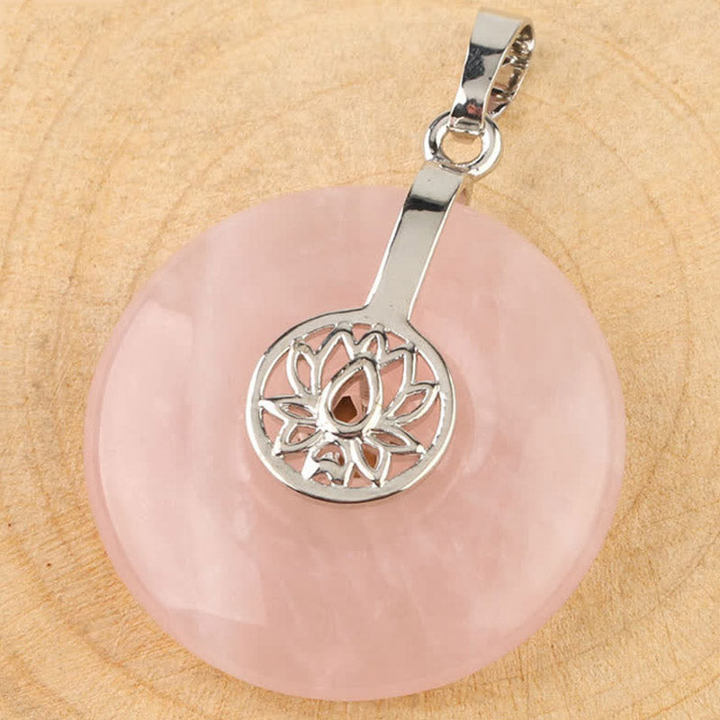 Collier de guérison en cristal d'améthyste rose lotus
