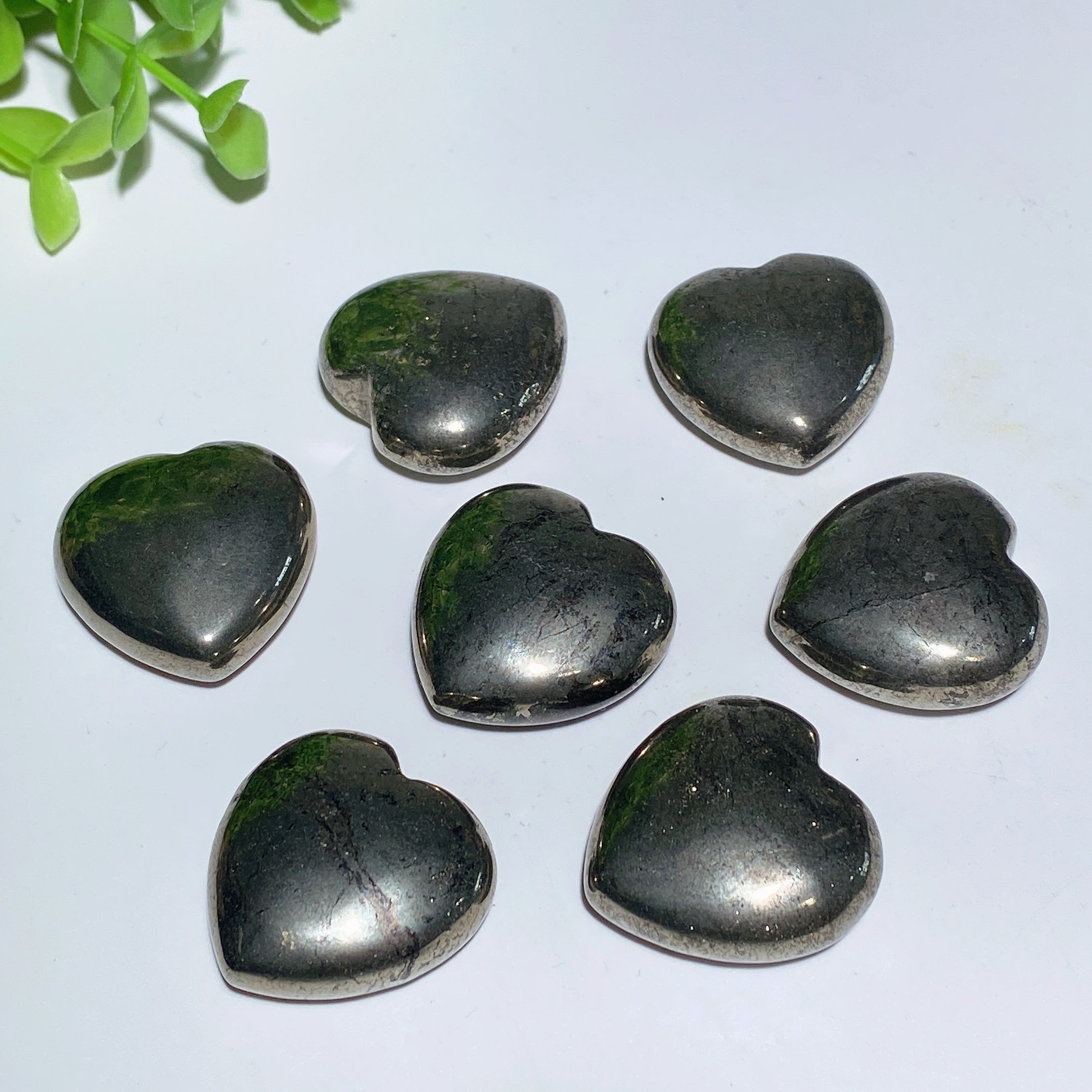 Cristal de cœur en pyrite de 30 mm pour la guérison énergétique