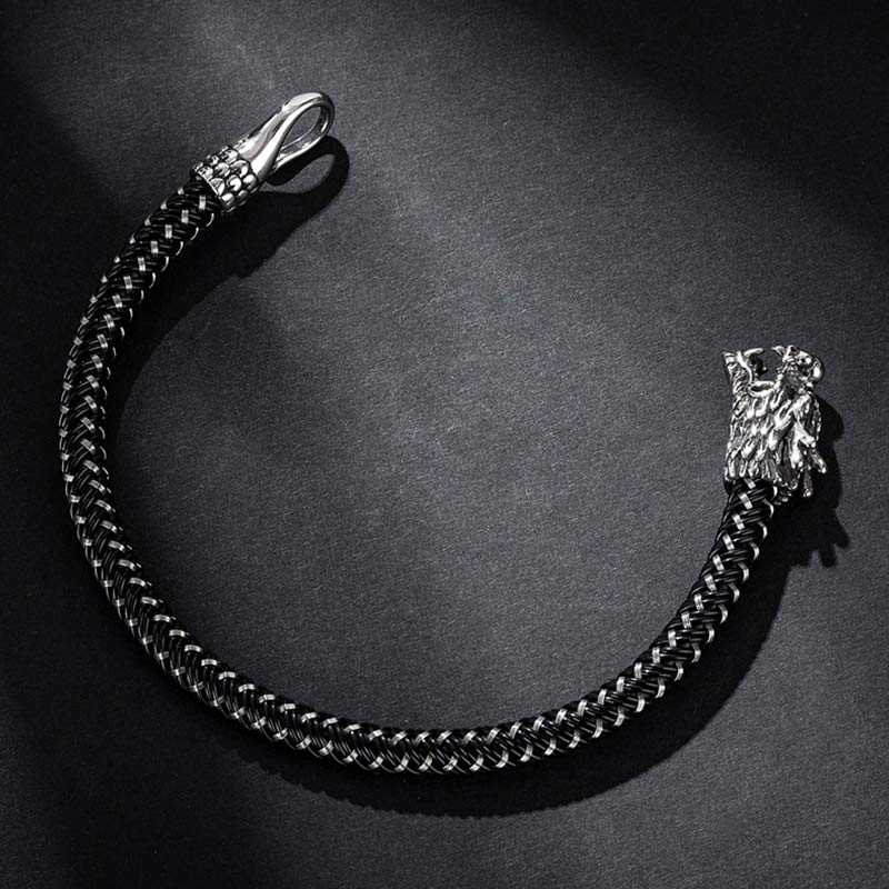Titanium Steel Dragon Protection Luck Bracelet