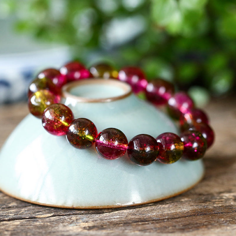 Bracelet spirituel en tourmaline de 8 mm pour l'amour et la sagesse