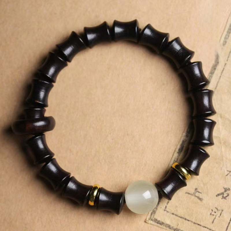 Bracelet de paix en bois d'ébène de 8 mm pour la méditation et l'équilibre