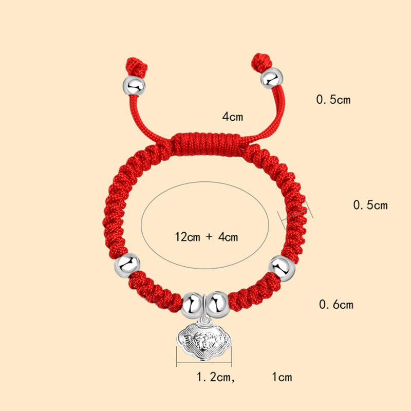 Bracelet spirituel en argent sterling pour enfants avec breloque personnage Fu