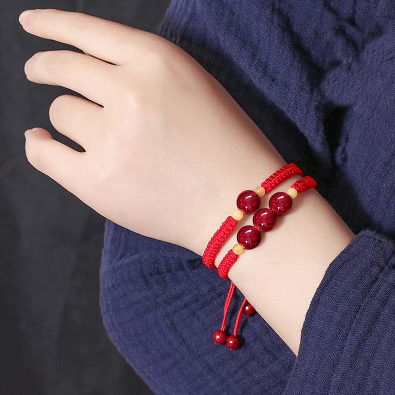 Cinnabar Bracelet for Kids | Red String Blessing Jewelry