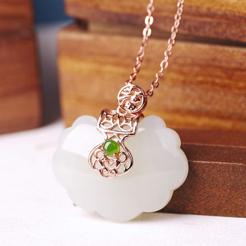 Collier de bénédiction en jade blanc et argent sterling 925