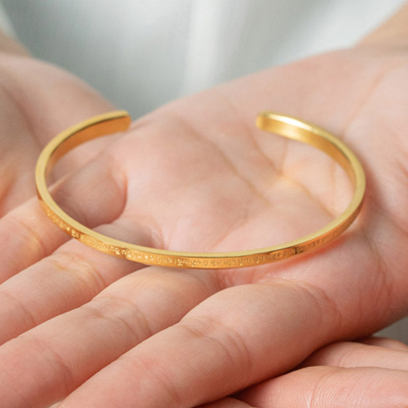 Bracelet Om Mani Padme Hum en acier titane avec six mots vrais