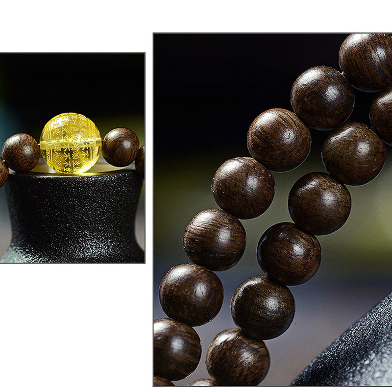 108 Beads Agarwood Strength Meditation Dragon Bracelet
