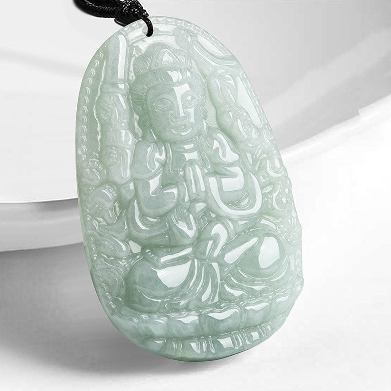 Chinese Zodiac Jade Necklace with Wealth Buddha Pendant