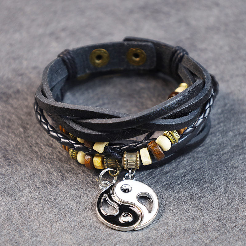 Bracelet d'équilibre Yin Yang unisexe en cuivre pour couples