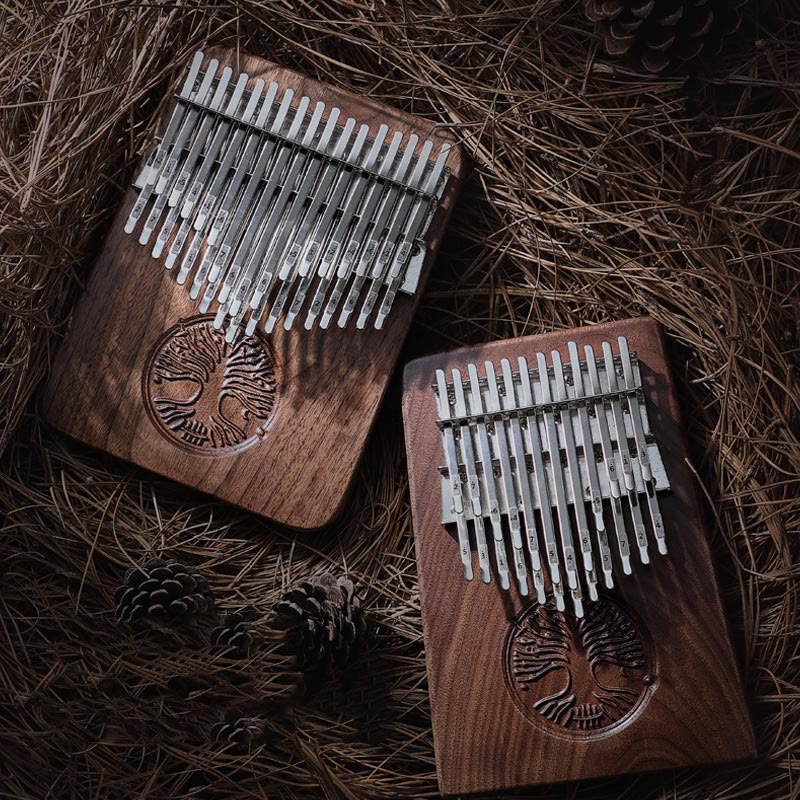 Piano à pouce Kalimba 34 touches avec motif arbre de vie