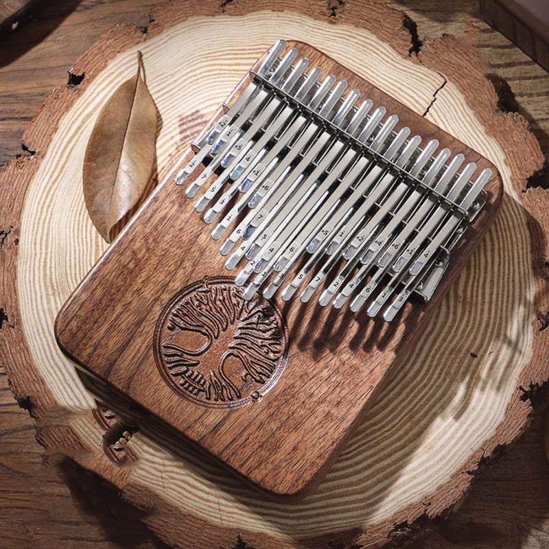 Piano à pouce Kalimba 34 touches avec motif arbre de vie