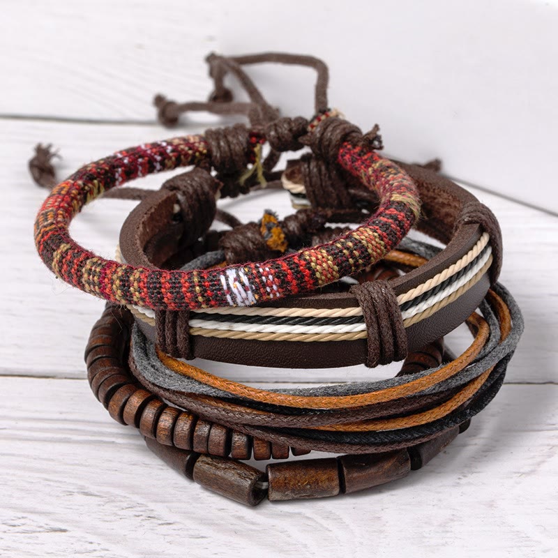 Bracelet spirituel classique en bois de santal rouge à petites feuilles pour la protection
