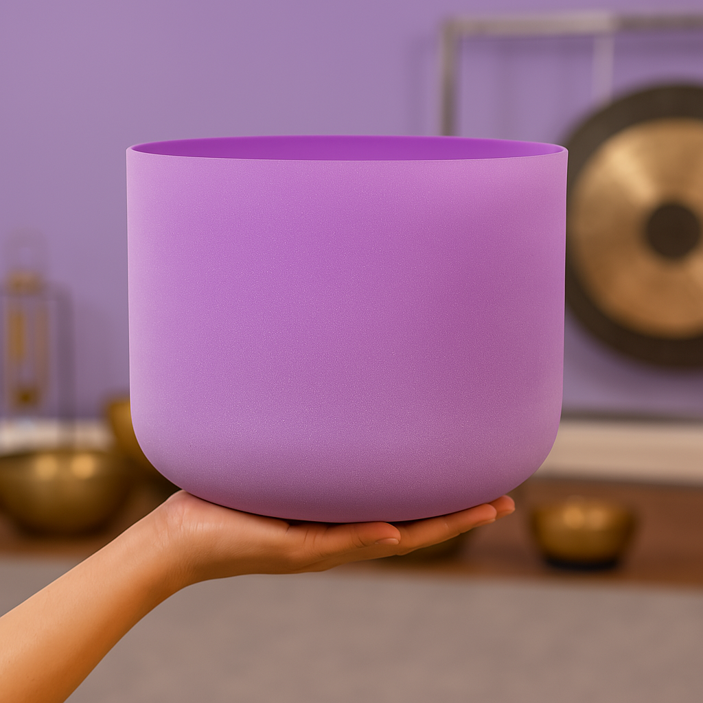 Bol chantant en cristal violet pour chakra de la couronne, note B
